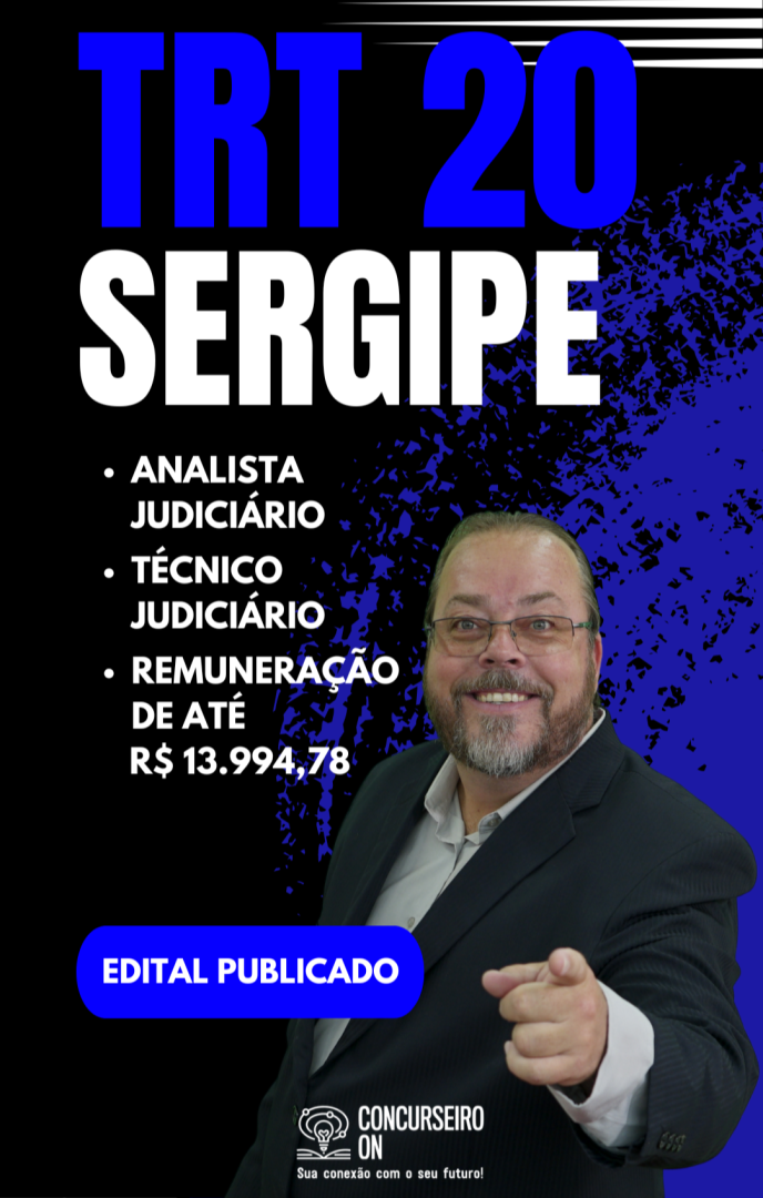 Capa Edital do TRT 20 SERGIPE PUBLICADO!